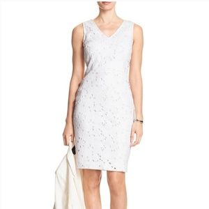 Banana Republic White Lace Vee Sheath Dress